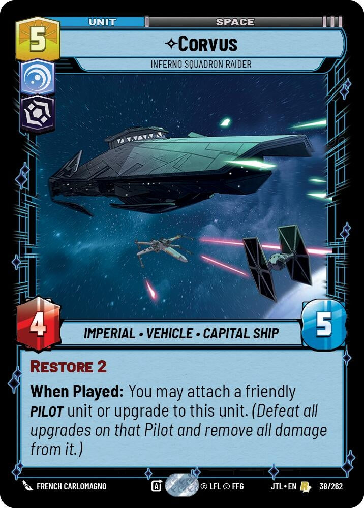 Image for Corvus - Inferno Squadron Raider (Jump to Lightspeed) (038/262) - Star Wars: Unlimited