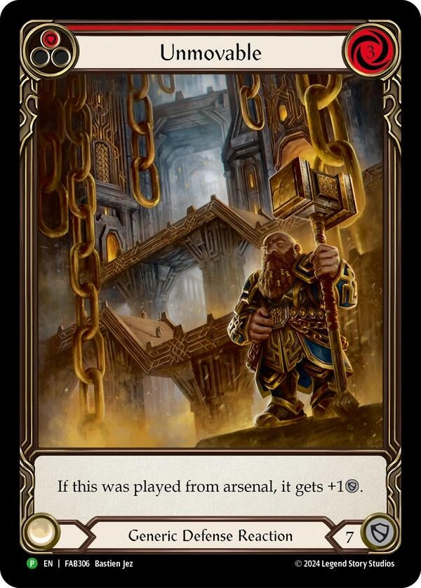 Image for Unmovable (Red) (Extended Art) - FAB306 (Flesh and Blood: Promo Cards) (FAB306) - Flesh and Blood TCG