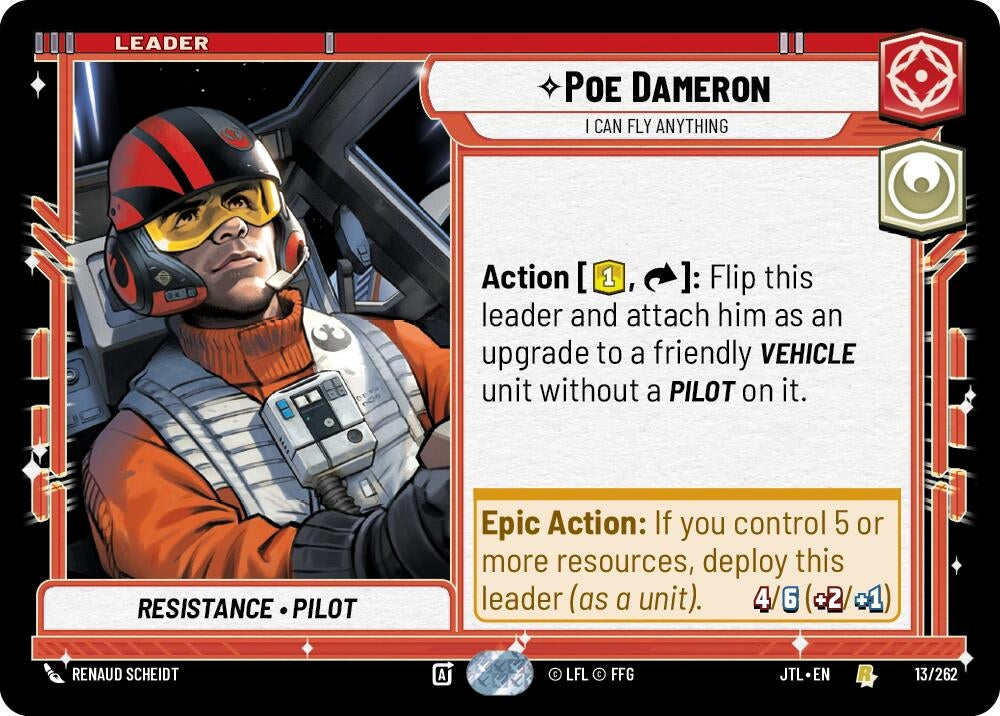 Image for Poe Dameron - I Can Fly Anything (Jump to Lightspeed) (013/262) - Star Wars: Unlimited