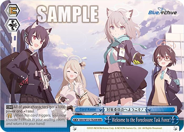Image for Welcome to the Foreclosure Task Force! (RRR) (Blue Archive) (BAV/W112-TE20RRR RRR) - Weiss Schwarz
