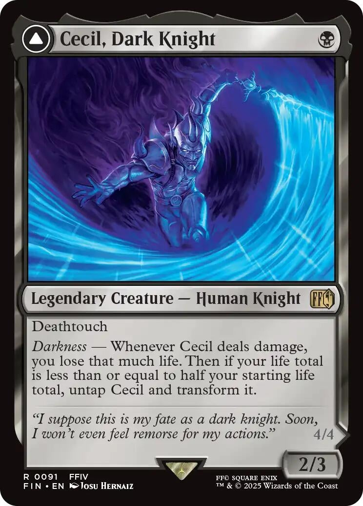 Image for Cecil, Dark Knight // Cecil, Redeemed Paladin (Universes Beyond: FINAL FANTASY) (91) - Magic: The Gathering