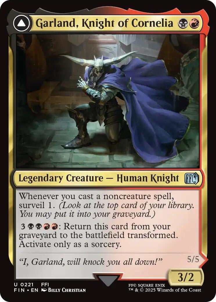 Image for Garland, Knight of Cornelia // Chaos, the Endless (Universes Beyond: FINAL FANTASY) (221) - Magic: The Gathering