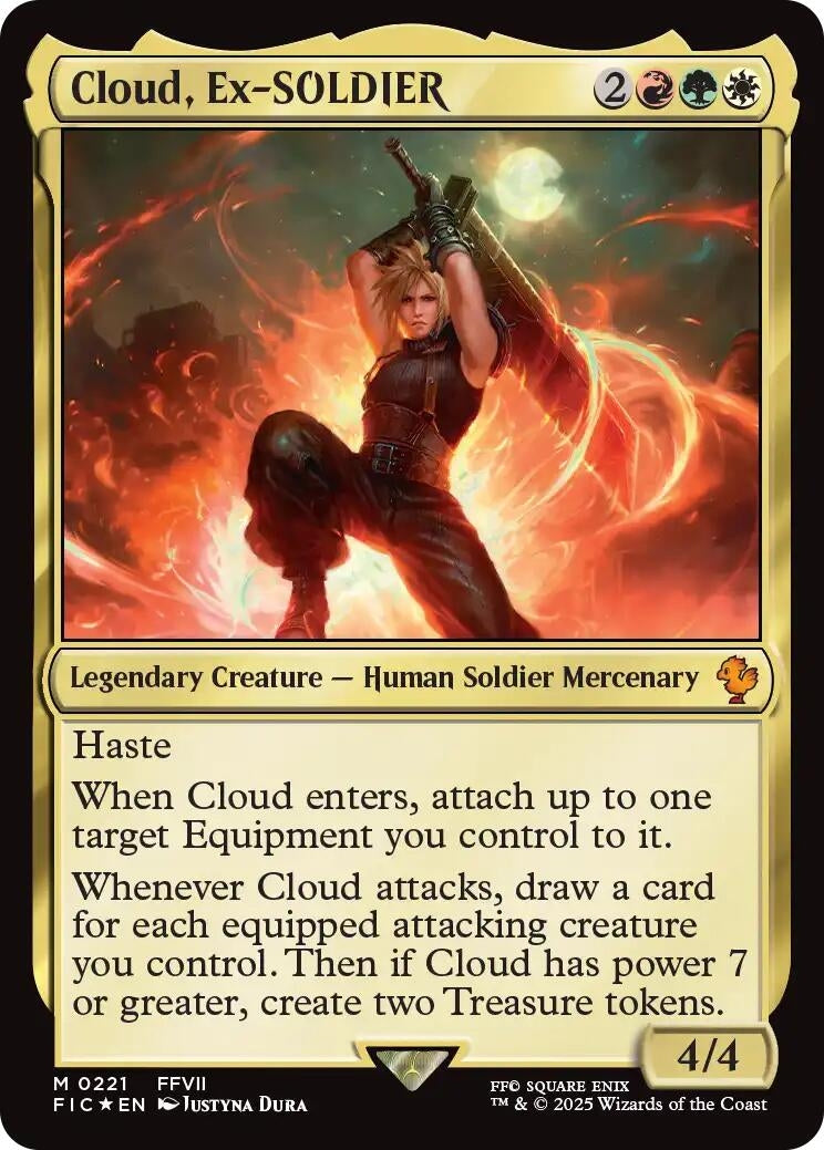 Image for Cloud, Ex-SOLDIER (Surge Foil) (Commander: FINAL FANTASY) (221) - Magic: The Gathering
