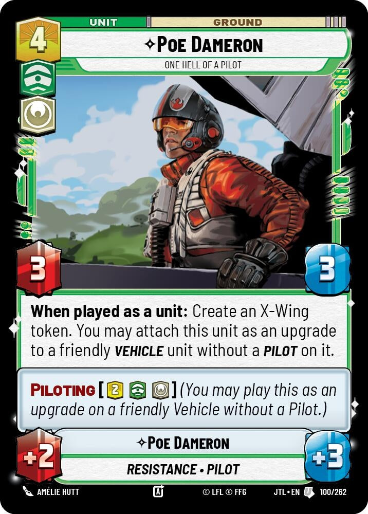 Image for Poe Dameron - One Hell of a Pilot (Jump to Lightspeed) (100/262) - Star Wars: Unlimited