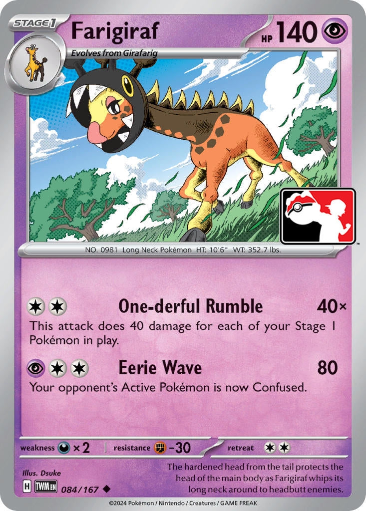 Image for Farigiraf (Prize Pack Series Cards) (084/167) - Pokemon