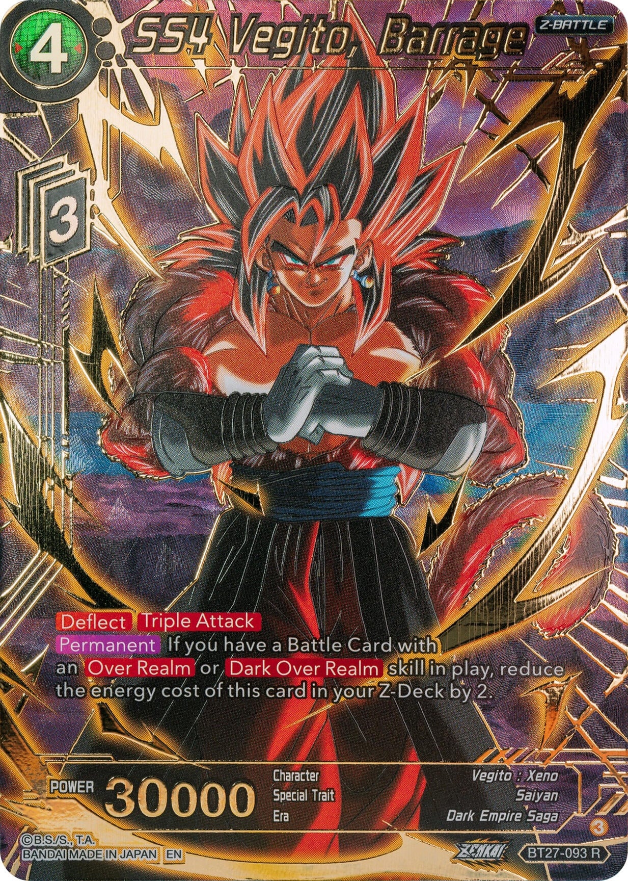 Image for SS4 Vegito, Barrage (Gold-Stamped) (History of Z) (BT27-093) - Dragon Ball Super: Masters