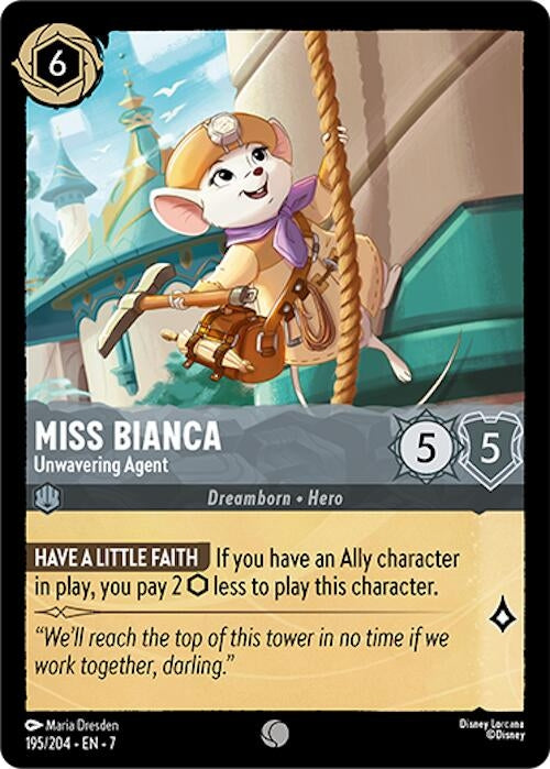 Image for Miss Bianca - Unwavering Agent (Archazia's Island) (195/204) - Disney Lorcana