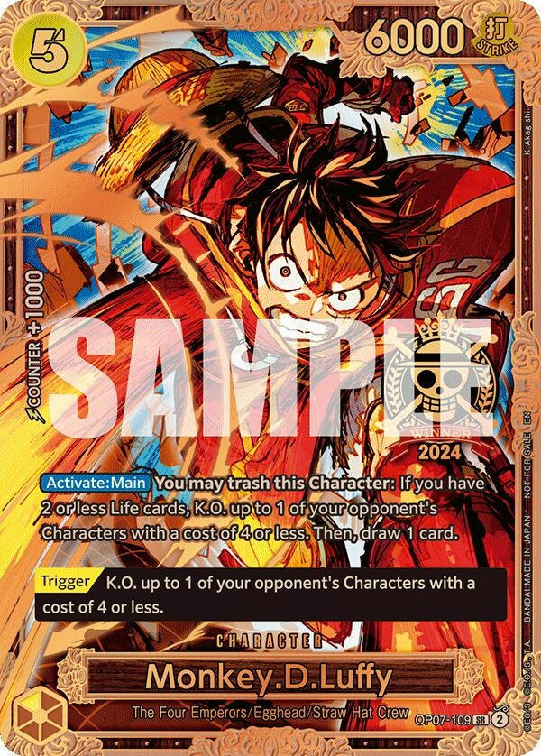 Image for Monkey.D.Luffy (Championship 2024 World Final 3rd Place) (One Piece Promotion Cards) (OP07-109) - One Piece Card Game