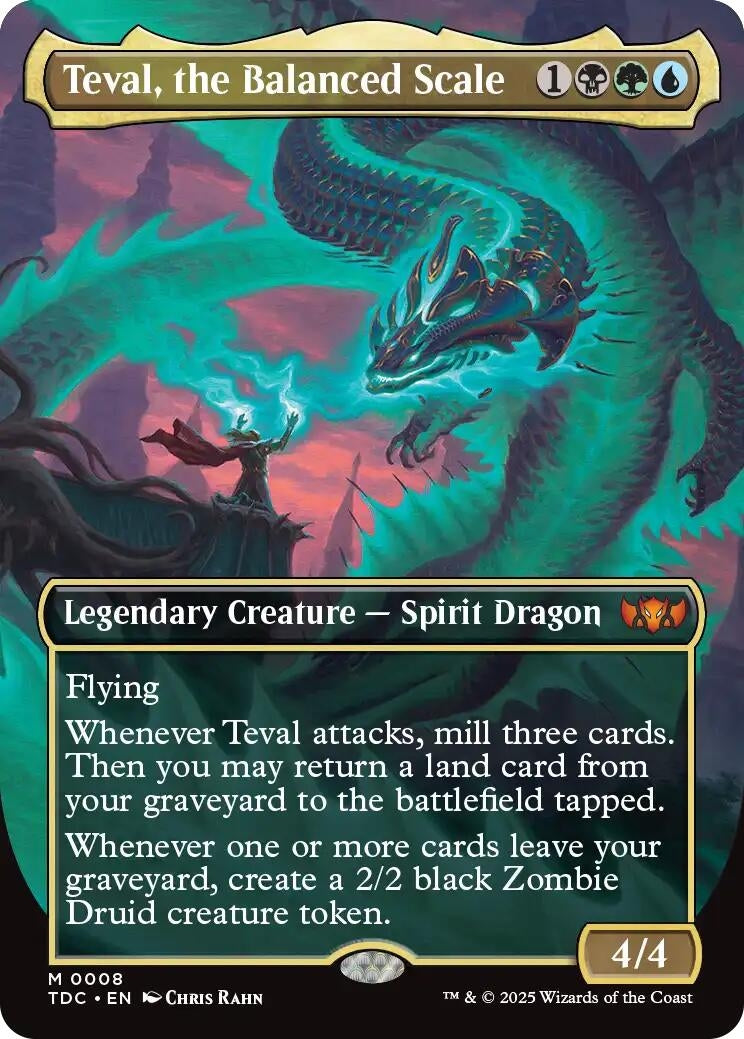 Image for Teval, the Balanced Scale (Borderless) (Commander: Tarkir: Dragonstorm) (8) - Magic: The Gathering