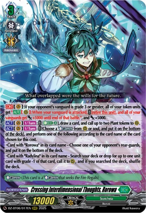 Image for Crossing Interdimensional Thoughts, Rorowa (DZ-BT06: Generation Dragenesis) (DZ-BT06/017EN) - Cardfight Vanguard