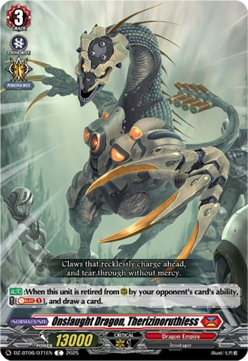 Image for Onslaught Dragon, Therizinoruthless (DZ-BT06: Generation Dragenesis) (DZ-BT06/071EN) - Cardfight Vanguard