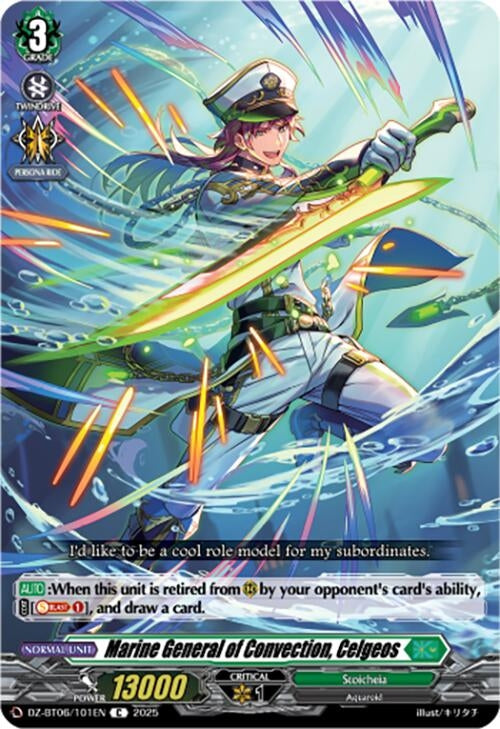 Image for Marine General of Convection, Celgeos (DZ-BT06: Generation Dragenesis) (DZ-BT06/101EN) - Cardfight Vanguard