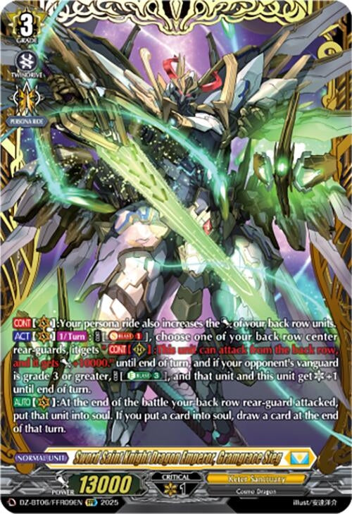 Image for Sword Saint Knight Dragon Emperor, Gramgrace Sieg (FFR) (DZ-BT06: Generation Dragenesis) (DZ-BT06/FFR09EN) - Cardfight Vanguard