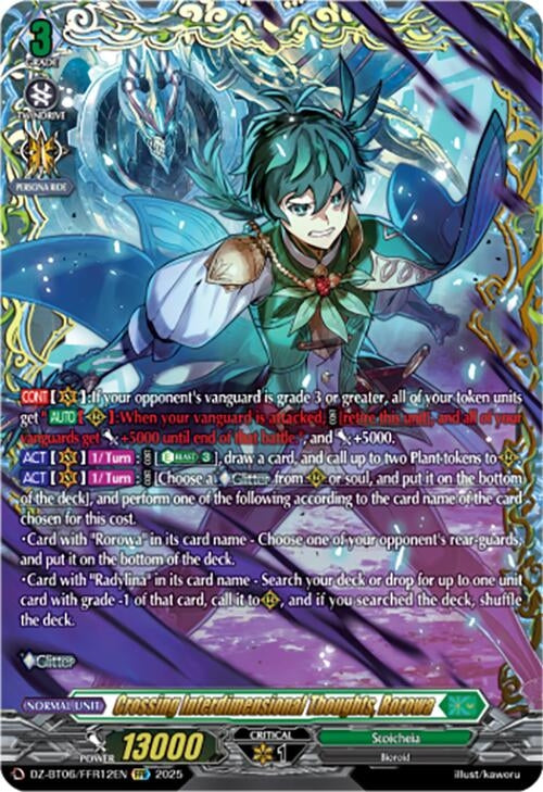 Image for Crossing Interdimensional Thoughts, Rorowa (FFR) (DZ-BT06: Generation Dragenesis) (DZ-BT06/FFR12EN) - Cardfight Vanguard