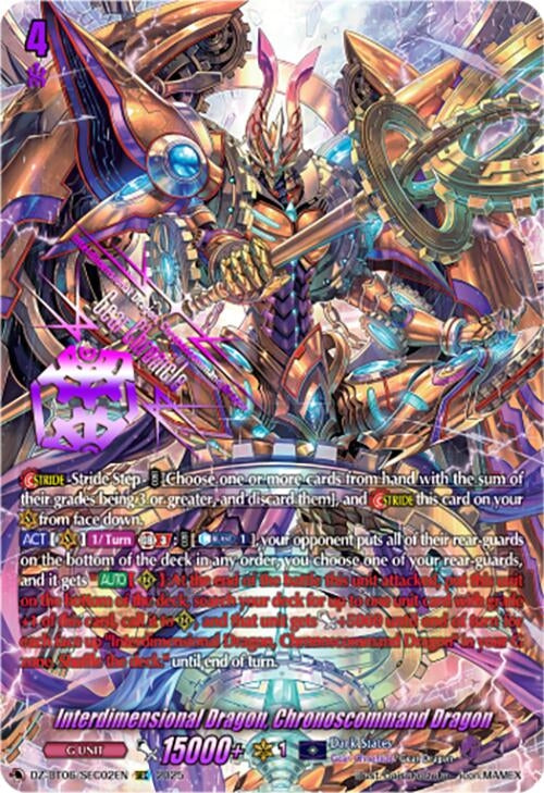 Image for Interdimensional Dragon, Chronoscommand Dragon (SEC) (DZ-BT06: Generation Dragenesis) (DZ-BT06/SEC02EN) - Cardfight Vanguard