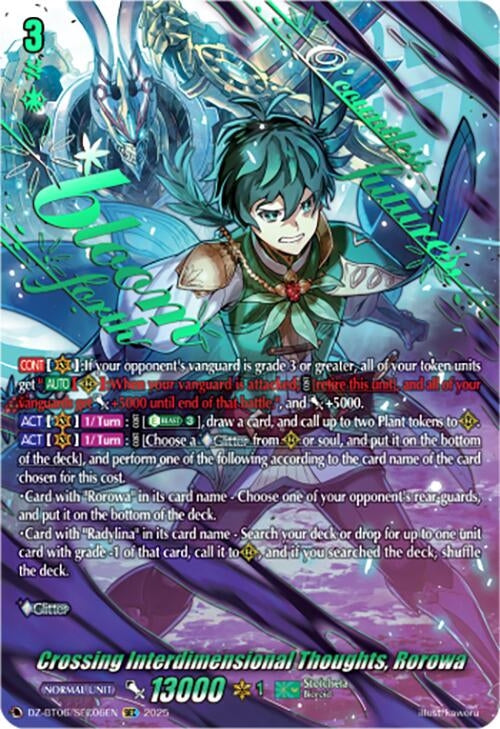 Image for Crossing Interdimensional Thoughts, Rorowa (SEC) (DZ-BT06: Generation Dragenesis) (DZ-BT06/SEC06EN) - Cardfight Vanguard