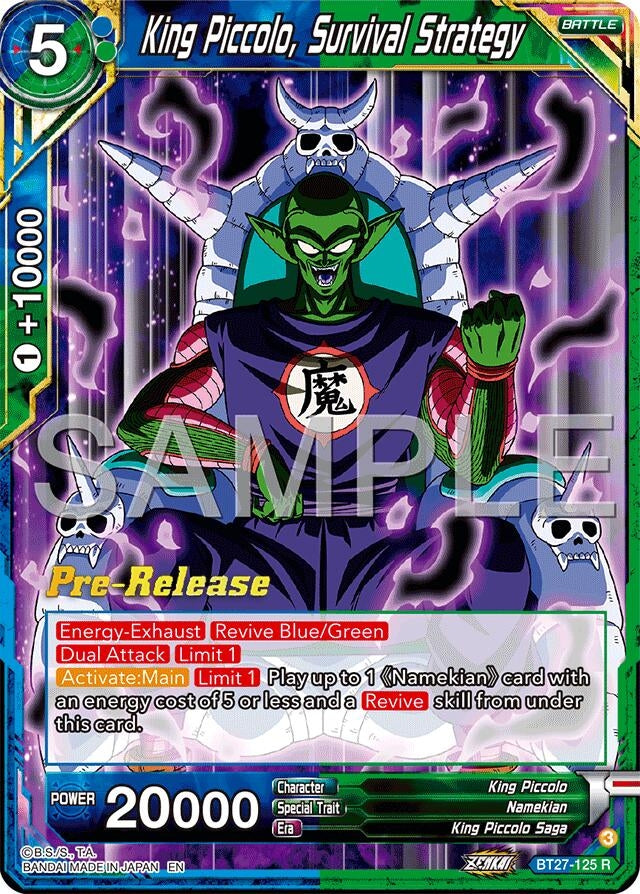Image for King Piccolo, Survival Strategy (History of Z Pre-Release Cards) (BT27-125) - Dragon Ball Super: Masters
