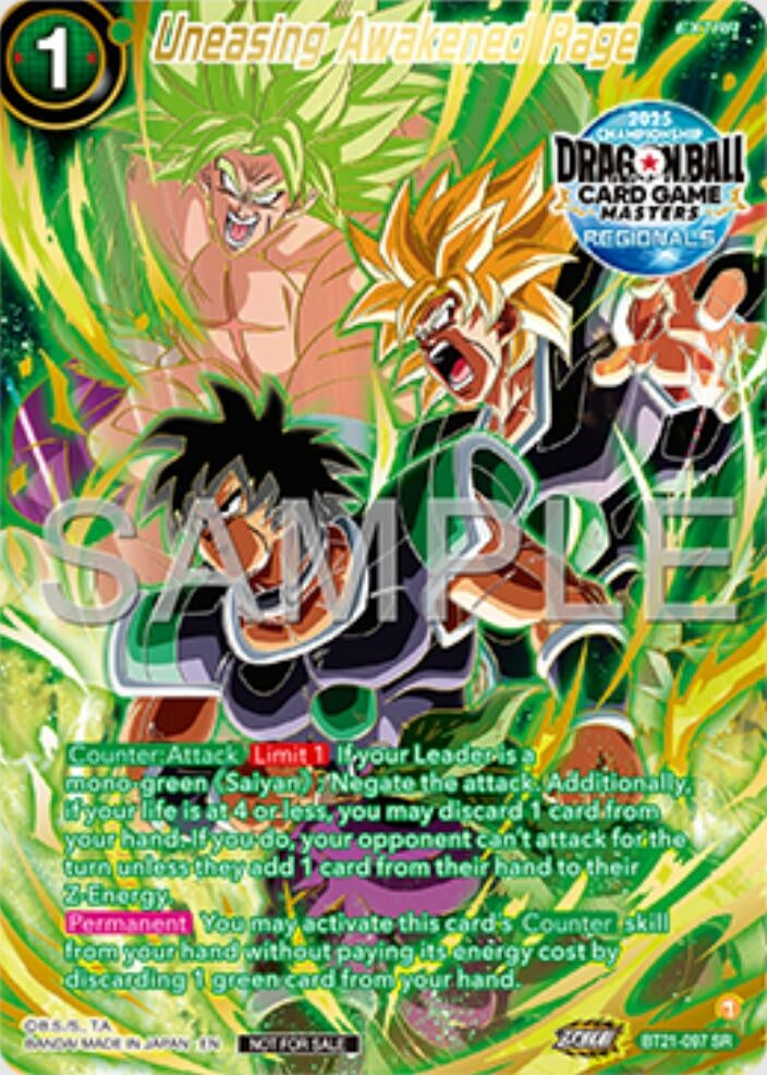 Image for Uneasing Awakened Rage (Alt-Art Card) (Promotion Cards) (BT21-097) - Dragon Ball Super: Masters