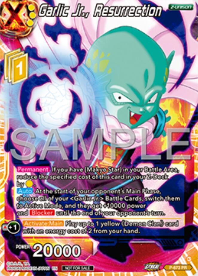 Image for Garlic Jr., Resurrection (Zenkai Series Tournament Pack Vol.11) (Tournament Promotion Cards) (P-673) - Dragon Ball Super: Masters