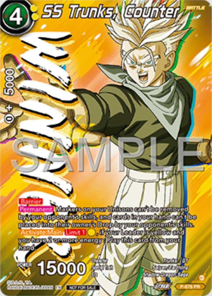 Image for SS Trunks, Counter (Zenkai Series Tournament Pack Vol.11) (Winner) (Tournament Promotion Cards) (P-676) - Dragon Ball Super: Masters