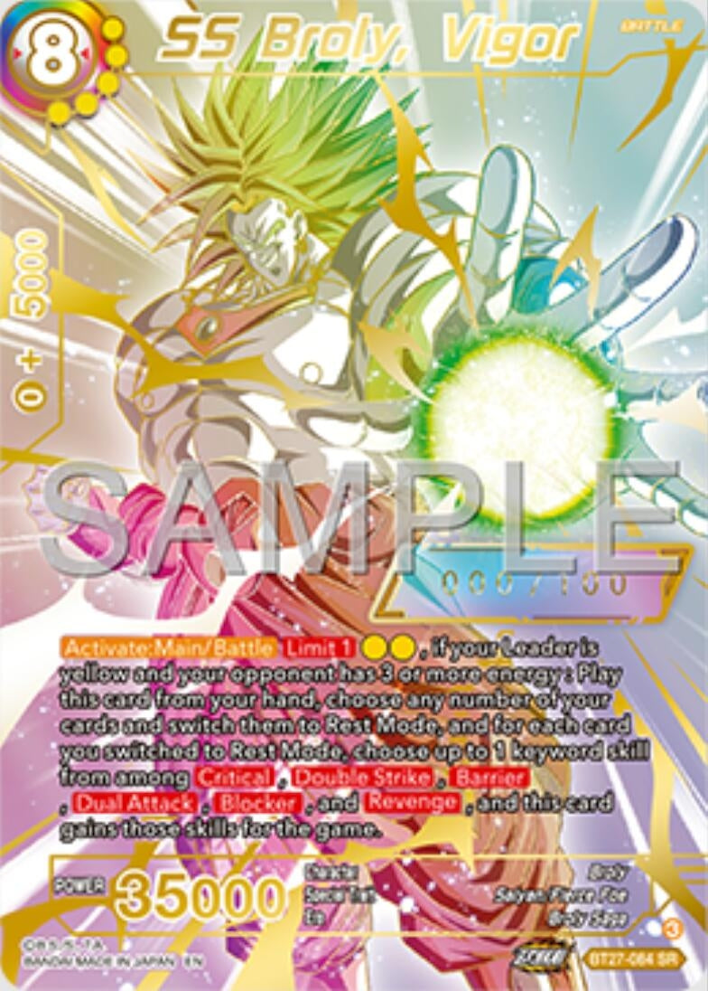 Image for SS Broly, Vigor (Serial Numbered) (History of Z) (BT27-084) - Dragon Ball Super: Masters