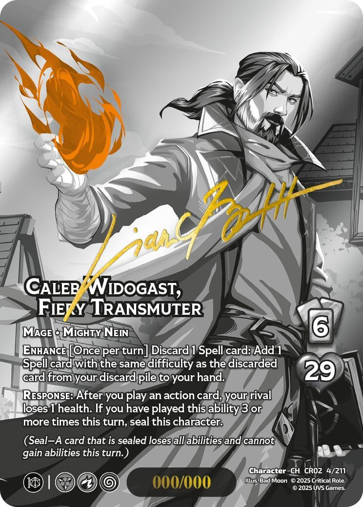 Image for Caleb Widogast, Fiery Transmuter (Serial Numbered) (Critical Role: Heroes of Exandria) (4/211) - UniVersus