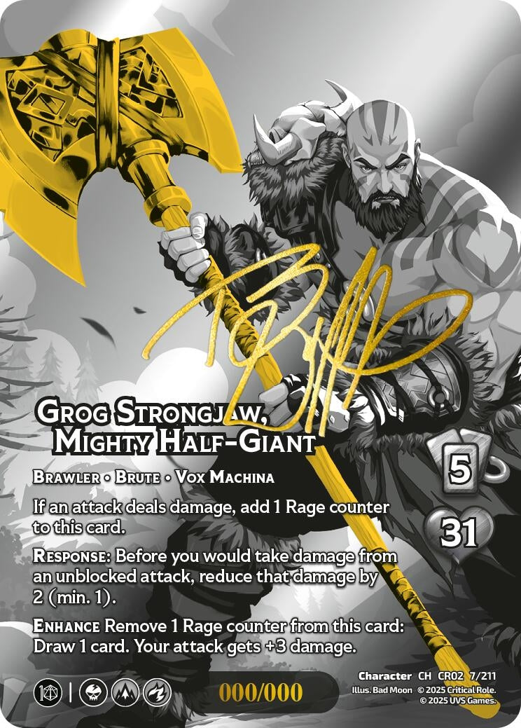 Image for Grog Strongjaw, Mighty Half-Giant (Serial Numbered) (Critical Role: Heroes of Exandria) (7/211) - UniVersus