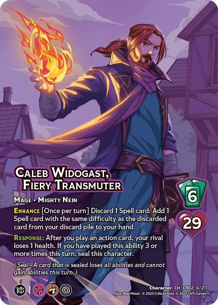 Image for Caleb Widogast, Fiery Transmuter (Critical Role: Heroes of Exandria) (4/211) - UniVersus