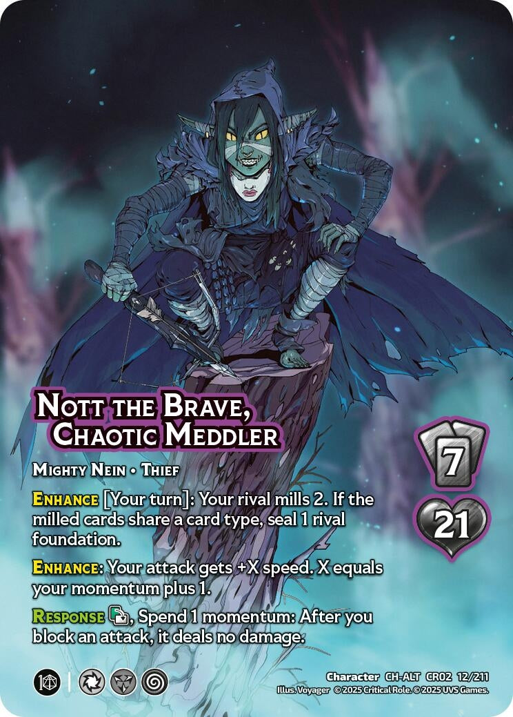 Image for Nott the Brave, Chaotic Meddler (Alternate Art) (Critical Role: Heroes of Exandria) (12/211) - UniVersus