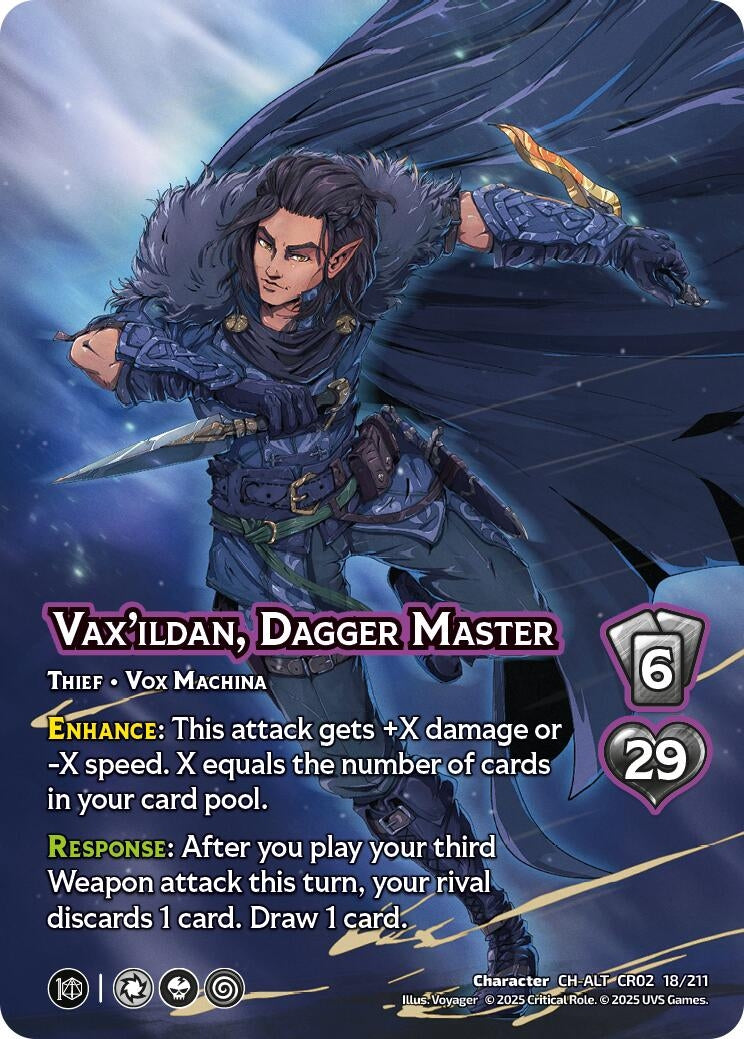 Image for Vax'ildan, Dagger Master (Alternate Art) (Critical Role: Heroes of Exandria) (18/211) - UniVersus