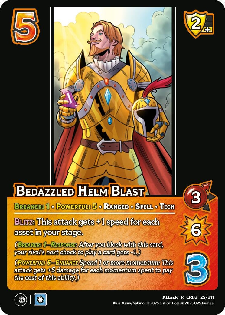 Image for Bedazzled Helm Blast (Critical Role: Heroes of Exandria) (25/211) - UniVersus