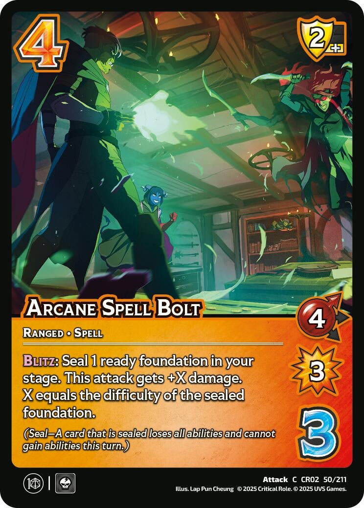 Image for Arcane Spell Bolt (Critical Role: Heroes of Exandria) (50/211) - UniVersus