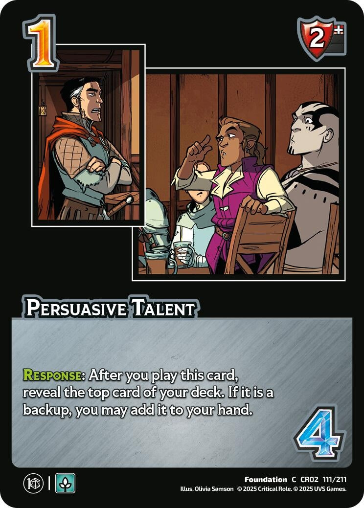 Image for Persuasive Talent (Critical Role: Heroes of Exandria) (111/211) - UniVersus