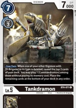 Tankdramon (BT4-071) - Great Legend (Common) [BT-04-BT4-071]