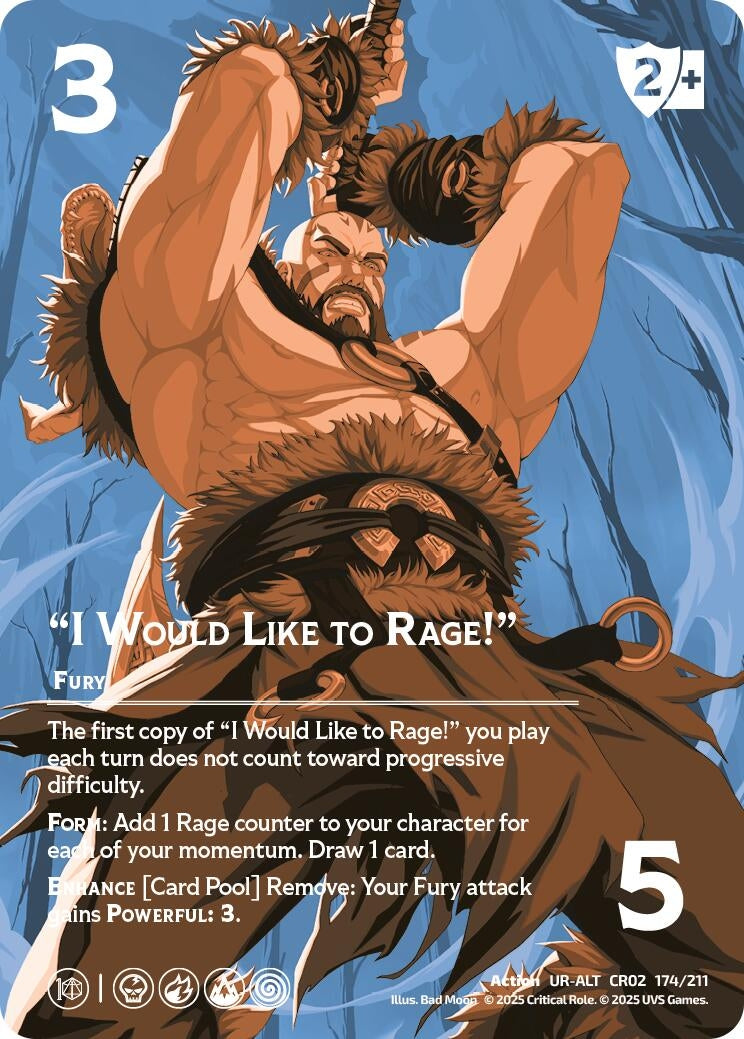 Image for "I Would Like to Rage!" (Alternate Art) (Critical Role: Heroes of Exandria) (174/211) - UniVersus