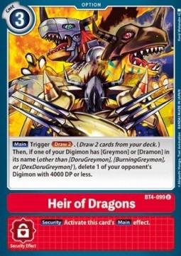 Heir of Dragons (BT4-099) - Great Legend (Uncommon) [BT-04-BT4-099]