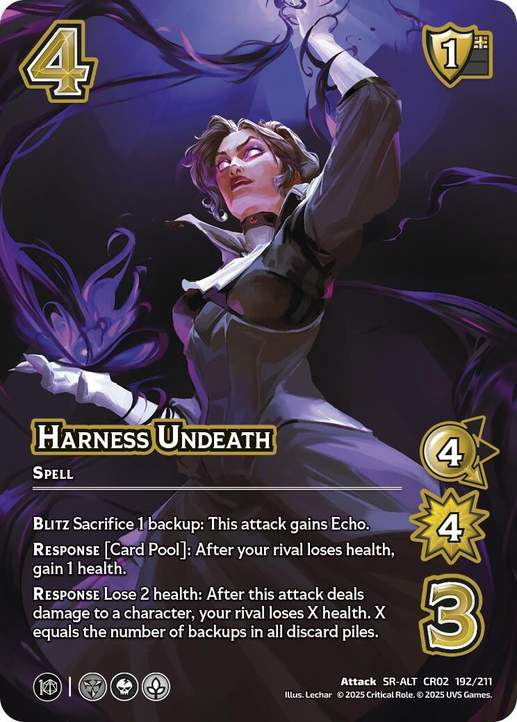 Image for Harness Undeath (Alternate Art) (Critical Role: Heroes of Exandria) (192/211) - UniVersus
