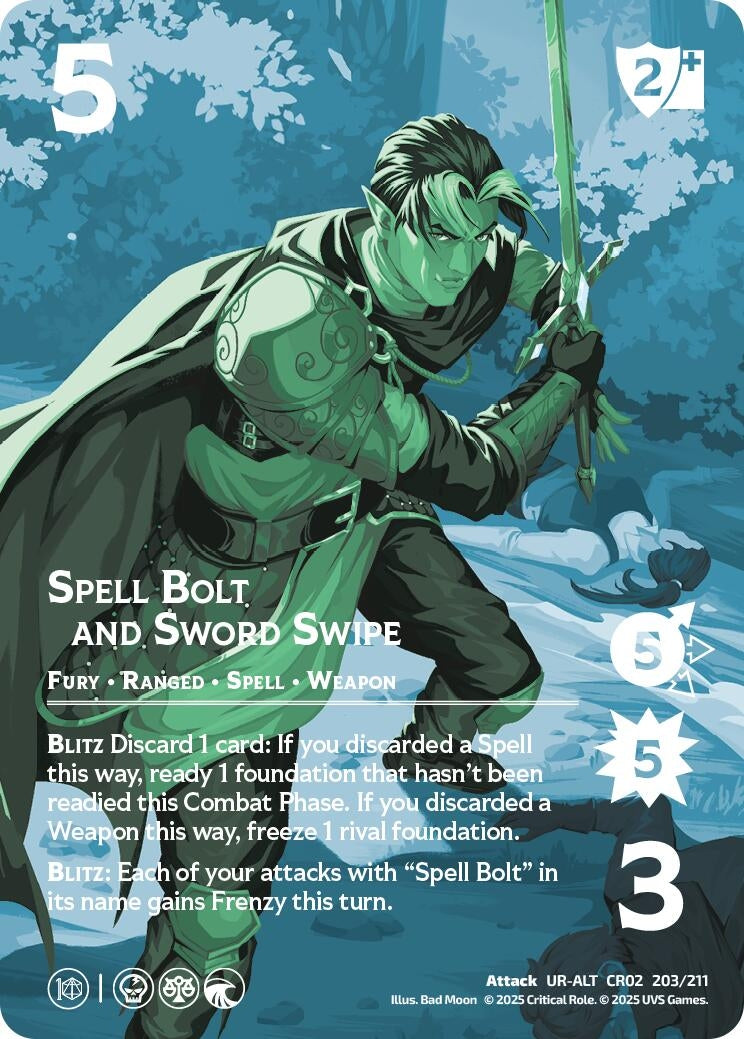 Image for Spell Bolt and Sword Swipe (Alternate Art) (Critical Role: Heroes of Exandria) (203/211) - UniVersus
