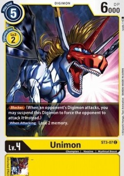 Unimon (ST3-07) - Starter Deck: Heaven's Yellow (Uncommon) [ST-3-ST3-07]