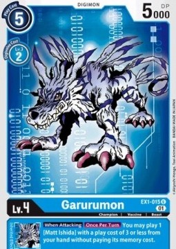 Garurumon (EX1-015) (V.1) - Classic Collection (Uncommon) [EX-01-EX1-015]