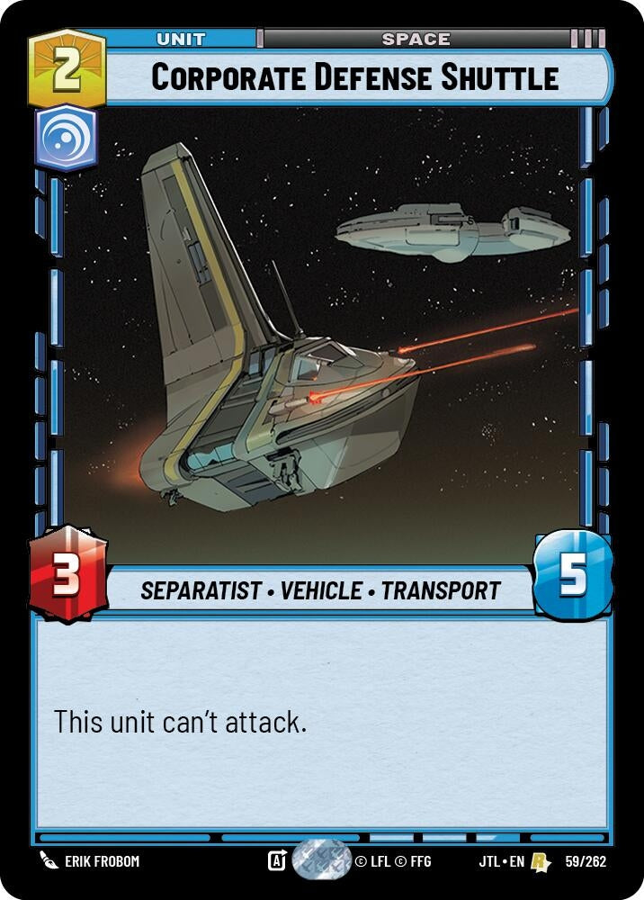 Image for Corporate Defense Shuttle (Jump to Lightspeed) (059/262) - Star Wars: Unlimited