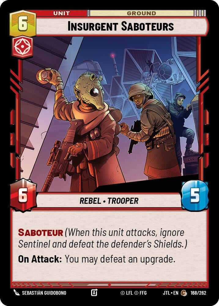 Image for Insurgent Saboteurs (Jump to Lightspeed) (168/262) - Star Wars: Unlimited