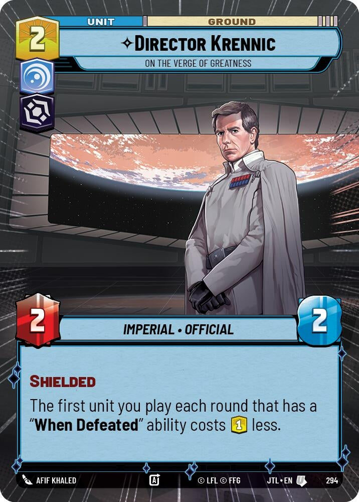 Image for Director Krennic - On the Verge of Greatness (Hyperspace) (Jump to Lightspeed) (294) - Star Wars: Unlimited