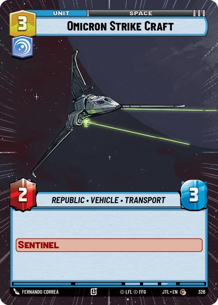 Image for Omicron Strike Craft (Hyperspace) (Jump to Lightspeed) (326) - Star Wars: Unlimited
