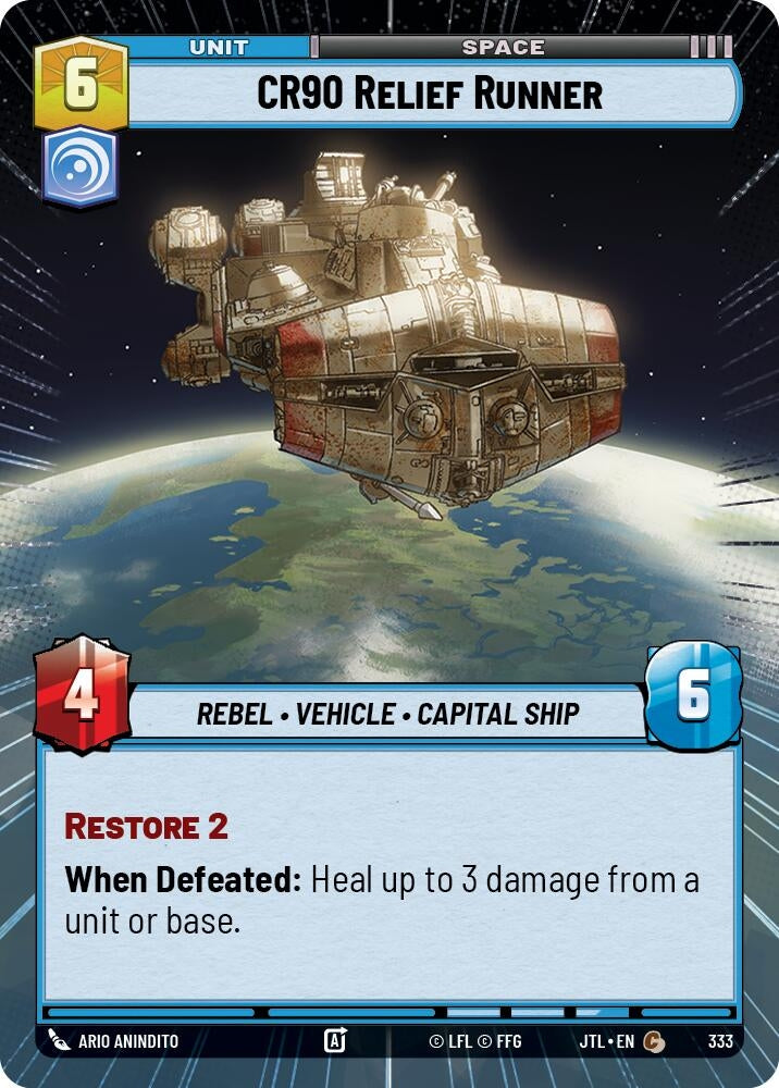 Image for CR90 Relief Runner (Hyperspace) (Jump to Lightspeed) (333) - Star Wars: Unlimited