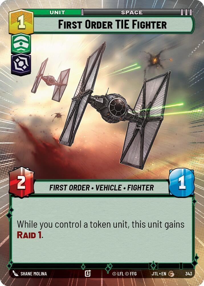 Image for First Order TIE Fighter (Hyperspace) (Jump to Lightspeed) (343) - Star Wars: Unlimited