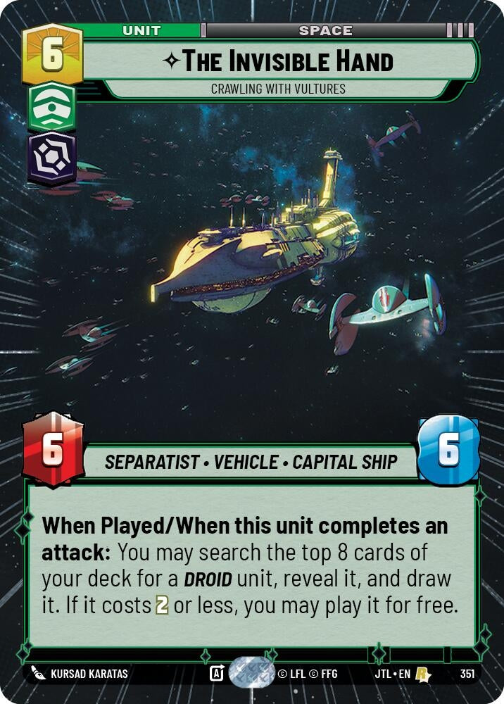 Image for The Invisible Hand - Crawling With Vultures (Hyperspace) (Jump to Lightspeed) (351) - Star Wars: Unlimited