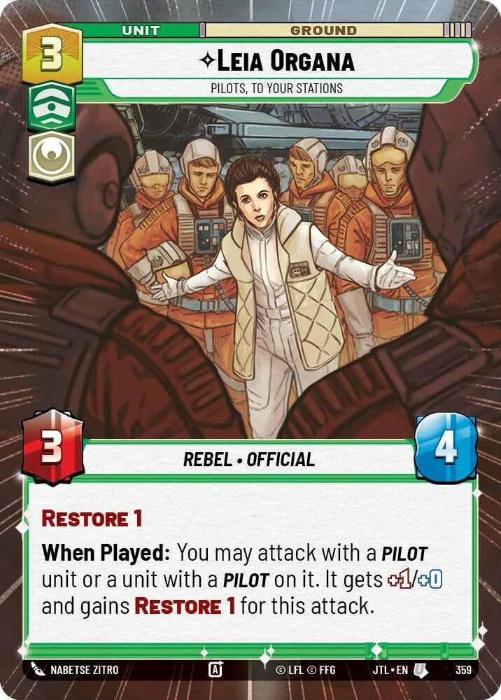 Image for Leia Organa - Pilots, To Your Stations (Hyperspace) (Jump to Lightspeed) (359) - Star Wars: Unlimited