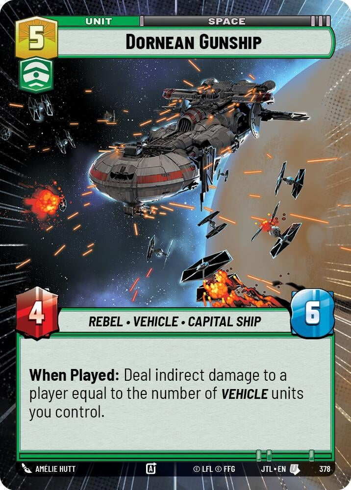 Image for Dornean Gunship (Hyperspace) (Jump to Lightspeed) (378) - Star Wars: Unlimited