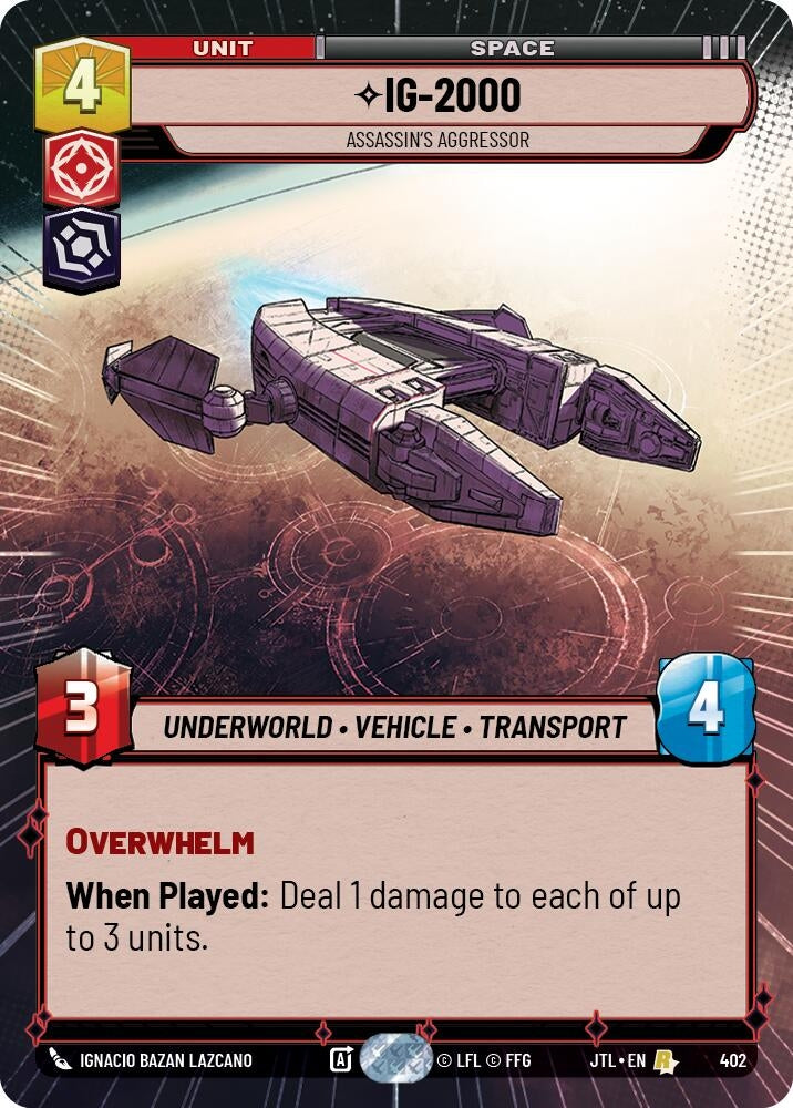 Image for IG-2000 - Assassin's Aggressor (Hyperspace) (Jump to Lightspeed) (402) - Star Wars: Unlimited